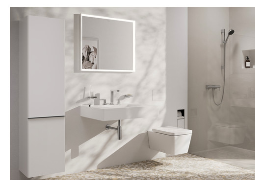hansgrohe Zahnbecher AddStoris mit Glas, Wandmontage, Metall, chrom