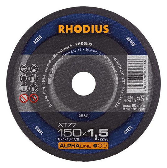 RHODIUS-Trennscheibe XT77 - 150x1,5mm, gerade