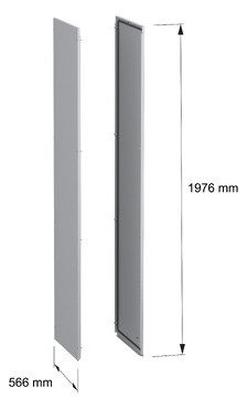 Seitenwand ST 600mm RAL7035 pulverbesch
