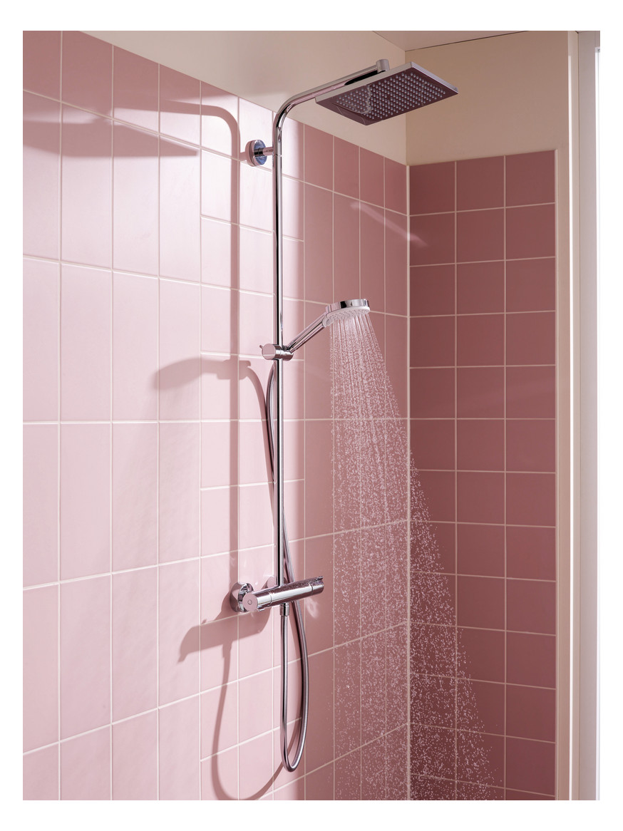 hansgrohe Showerpipe Crometta E mit Thermostat, 1jet, 15 l/min, chrom