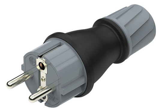 Vollgummi-Schutzkontakt-Stecker IP54
