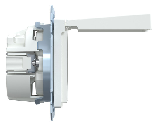 Steckdose 1f akws glz System M UP Klappd IP20 aktivweiß