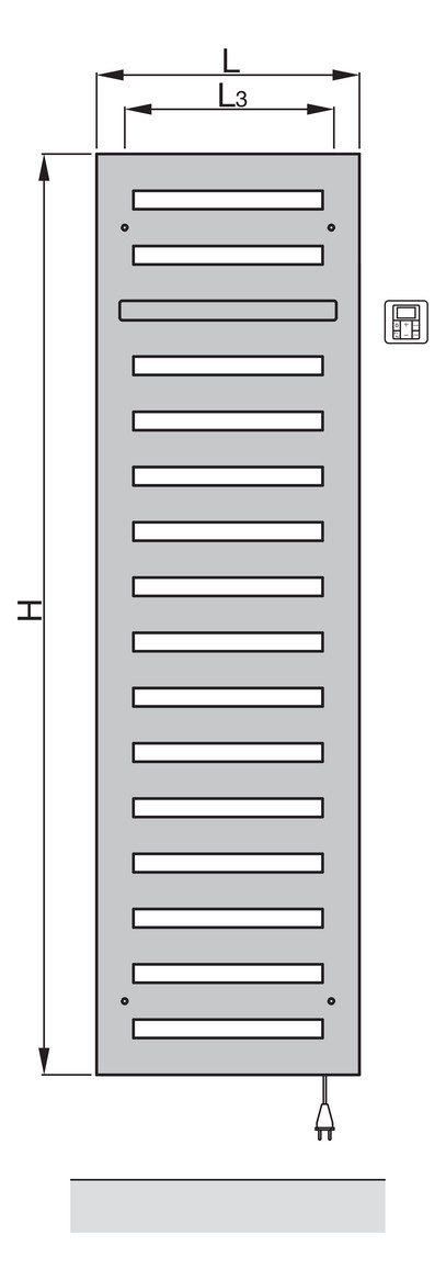 Zehnder Design-Elektroheizkörper Metropolitan Bar MEPE-150-050/GD, 1540 x 500 mm, yellow grey, RAL 7034