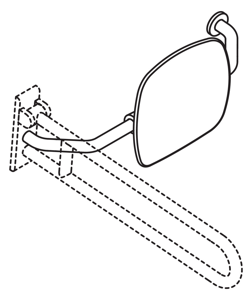 HEWI Rückenstütze 801 Wandabstand 230mm, rechts, Lehne tiefschwarz, apfelgrün
