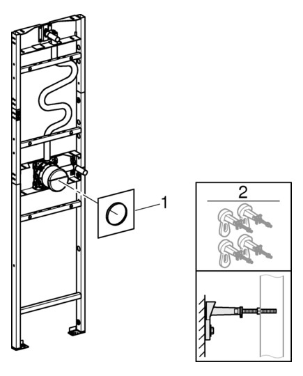 GROHE Dusch-Element Rapido BH 222-240 cm, mit Handbrause, Kopfbrause, für Vorwandinstallation oder Trockenbau