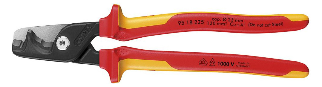 Bild Kabelschere SB VDE mit Mehrkomponenten-G riffen 225mm schlanke Kopfform KNIPEX-1