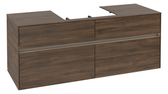 V&B Waschtischunterschrank Collaro 140x54,8x50cm, Waschtisch mittig, LED-Beleuchtung 10,4 W, arizona oak