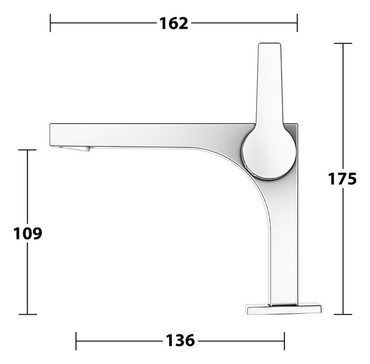 KEUCO Waschtisch-Einhebelmischer 110 Edition 11 Ausladung 136mm, ohne Ablaufgarnitur, verchromt