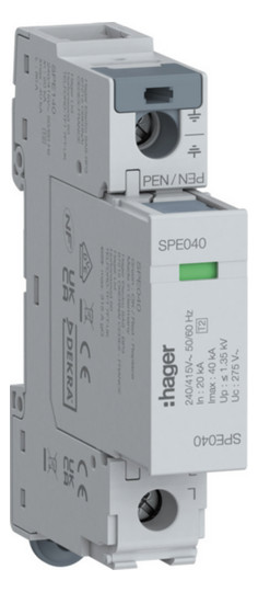 Hager Überspannungsableiter 1P T2 SPE140 