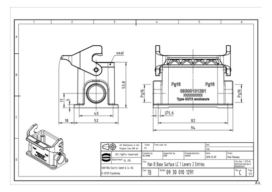 HART Sockelgehäuse           09300101291 