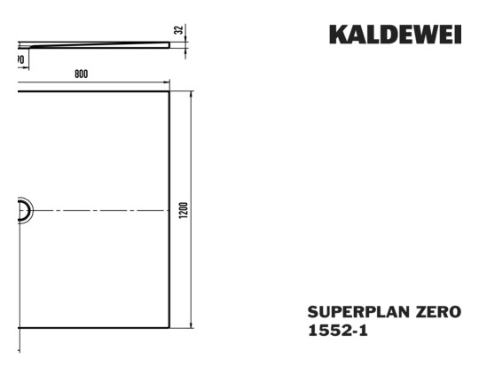 Kaldewei Duschwanne SUPERPLAN ZERO 1552-1 80x120cm, weiß