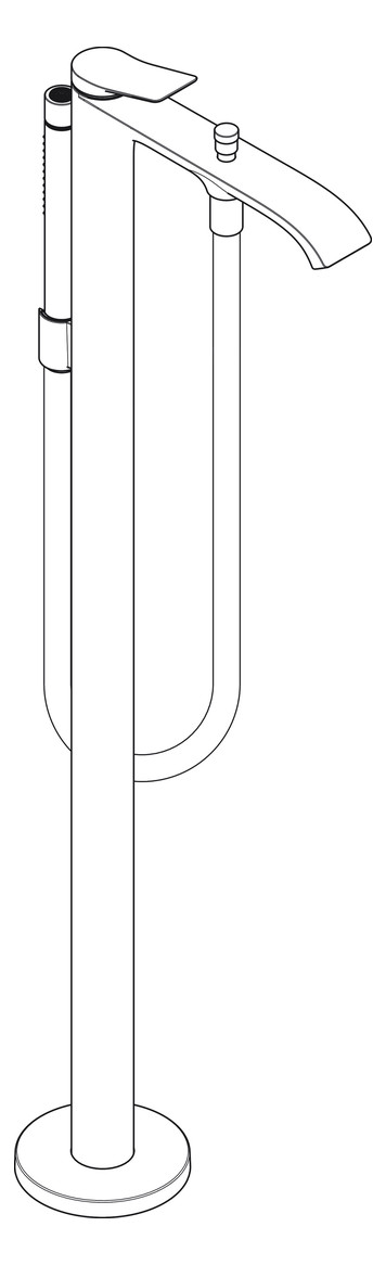 hansgrohe Fertigmontageset Vivenis Wannen-Einhebelmischer, bodenstehend, mattweiß