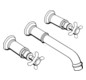 hansgrohe Fertigmontageset Axor Montreux UP-Waschtisch-3-Loch-Armatur, Ausladung 165-225mm, polished black chrome