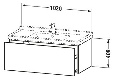 Duravit Waschtisch-Unterschrank L-Cube 102 x 46,9 cm, taupe matt, 1 Auszug, wandhängend