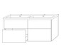 SA Waschtischunterbau mit Auszügen 3way (BR851) 588x1255x462 Weiß-Soft