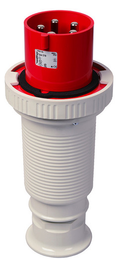 CEE-Stecker 5p 125A IP67 400V/rt 6h Schraubkl Kst Verschraubung