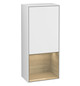 V&B Seitenschrank Wandbeleuchtung Finion 41,8cm, links, Regal unten Oak Veneer, Glossy white lacquer