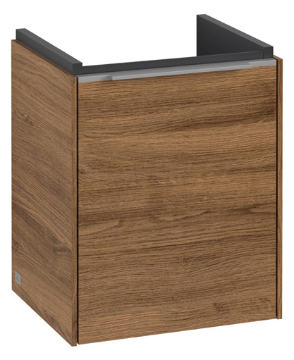 V&B Waschtisch-Unterschrank Subway 3.0 35,1x42,9x30,9cm, Schanier rechts/Griff Aluminium glänzend, kansas oak