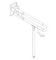 Normbau Stützklappgriff Nylon Care 800mm, 725 mm, Bodenstütze, Papierrollenhalter, schwarz