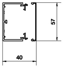 Leitungsführungskanal Kst 40x57x2000mm ver-ws LF-K unbeh hfr 1500qmm RAL9016