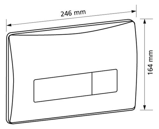 Burda Betätigungsplatte DELTA51 2-Mengenspülung, Betätigung vorn, weiß