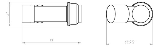 Leitungsauslass Rohr beton Ø20mm 1f 70x30mm