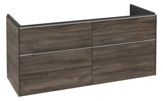 V&B Waschtisch-Unterschrank Subway 3.0 127,2x56,6x47,8cm, mit LED/Griff Aluminium glänzend, stone oak