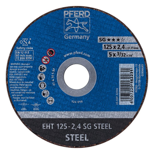 PFERD-Trennscheiben für Stahl SG STEEL - 125x2,4mm,...