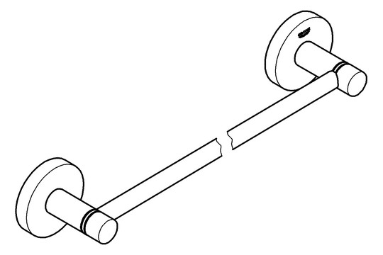 GROHE Badetuchhalter Essentials 50,4 cm, hard graphite gebürstet, verdeckte Befestigung