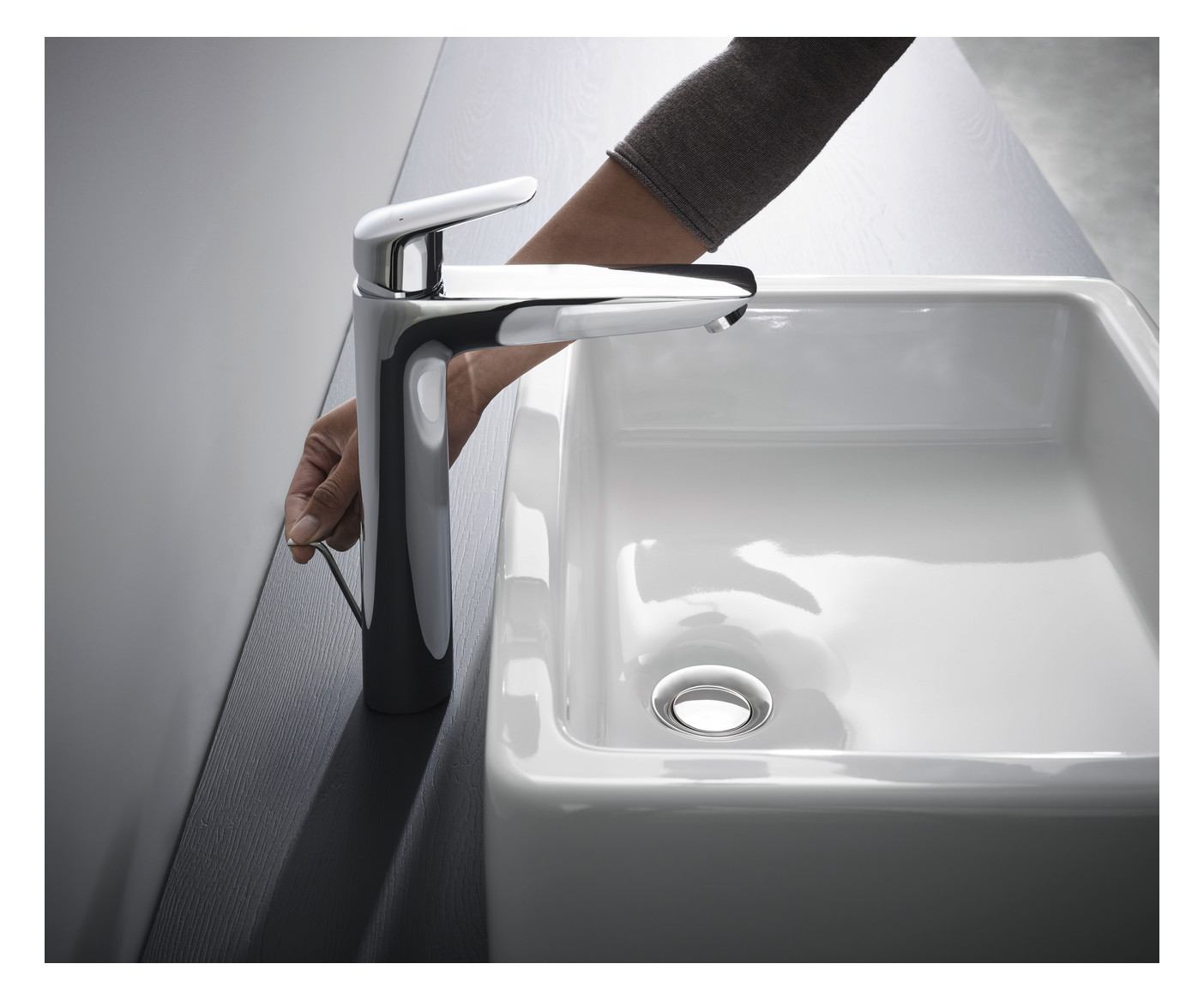 hansgrohe Waschtisch-Einhebelmischer 190 Logis mit Zugstangen-Ablaufgarnitur, chrom