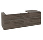 V&B Waschtischunterschrank Collaro 160x54,8x50cm, Waschtisch links, mit LED-Beleuchtung, stone oak
