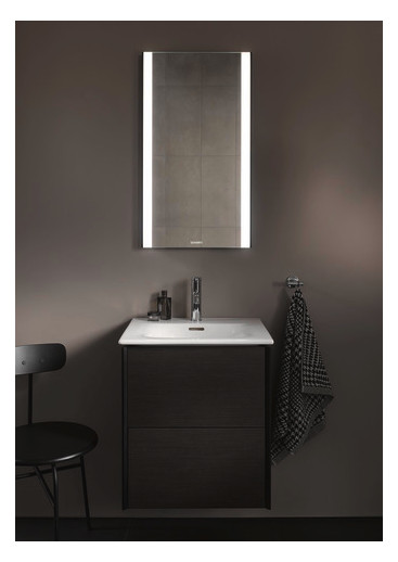 Duravit Möbel-Handwaschbecken Viu 53x43cm, mit Überlauf, Hahnlochbank, mit Hahnloch, weiß WonderGliss