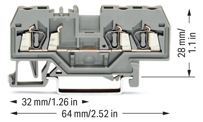 Reihenklemme 0,08-2,5qmm Serie 280 24A 1Etage 3kl gr Hutschiene TH35