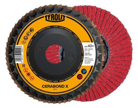 TYROLIT-Fächerschleifscheibe CERABOND X - 125mm,...