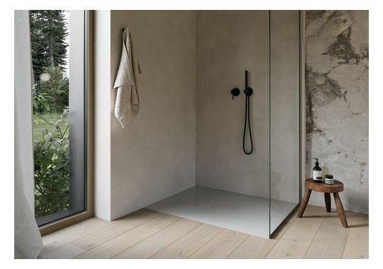 Bette Duschfliese Antirutsch Pro BetteAir 1400 x 1000 mm, silver, Rechteck, glasierter Titan-Stahl, mit Minimum-Täger