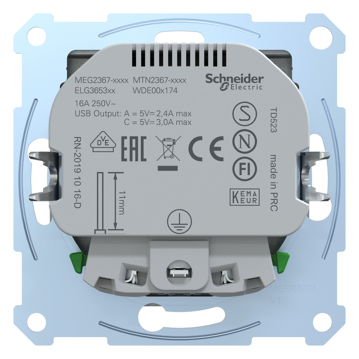 Steckdose 1f alu mt 1USB-A 1USB-C UP m.BS Mit erhöhtem Berührungsschutz IP20 Steckdose 1f alu mt 1USB-A 1USB-C UP m.BS Mit erhöhtem Berührungsschutz IP20