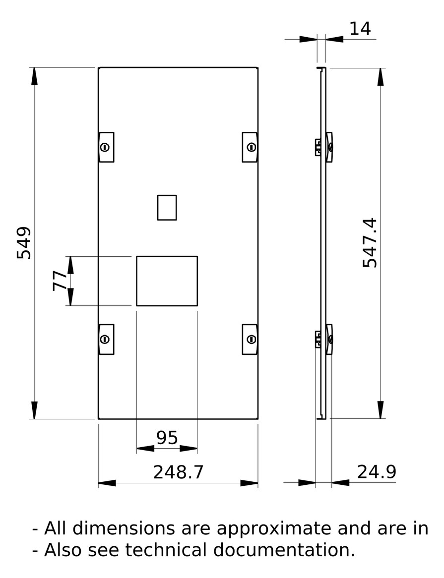 Schrank-Frontplatte 11HE B250xH550mm ST pulverbesch