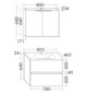 Burgbad Waschtisch-Kombination Rocio mit Spiegelschrank, 80,5 x 200 x 46,5 cm, Eiche Dekor Urban