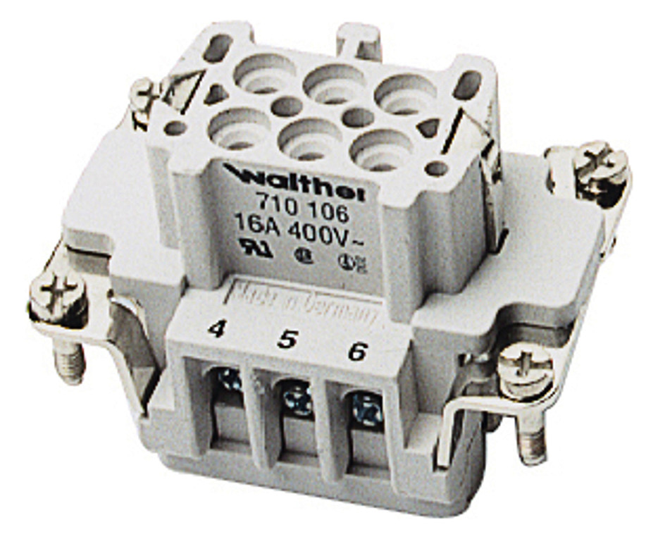 Kontakteinsatz Buchse 6p Schraub 16A 500V 0,5-2,5qmm