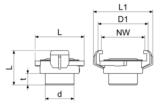 Schlösser Schnellkupplung 3320 DN 10, 3/8", Außengewinde, Messing blank