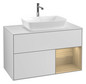 V&B Waschtisch-Unterschrank Wandbeleuchtung Finion 100cm, Abdeckplatte white matt, Regal Oak Veneer, White matt lacquer