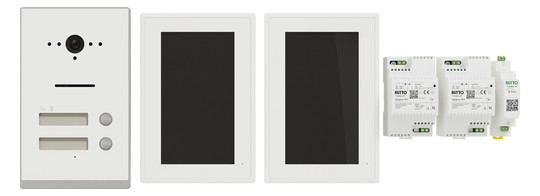 Video-Türsprechset 2Draht 2xTeiln UP/AP ws ws 1LS Unterputz/Aufputz