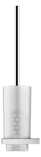 KEUCO Toilettenbürstengarnitur Edition 11 abnehmbares Glas, Echtkristall-Glas mattiert, verchromt