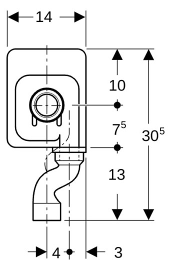 Geberit UP-Urinal-Ablauf 50 mm, für Urinal Abgang hinten, PE, schwarz