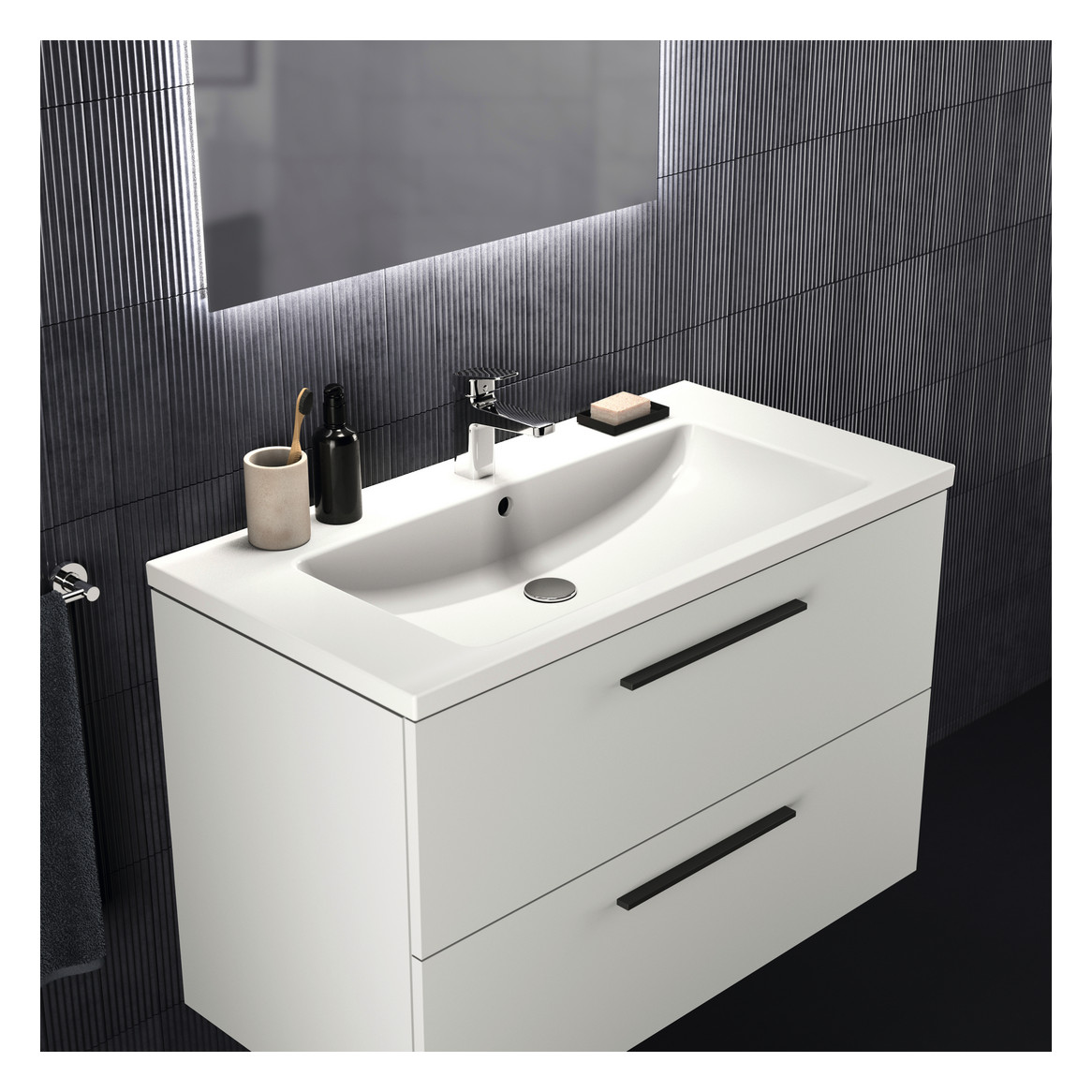 Ideal-Standard Möbel-Waschtisch i.life B 101x51,5x18cm, mit Hahnloch/Überlauf, weiß