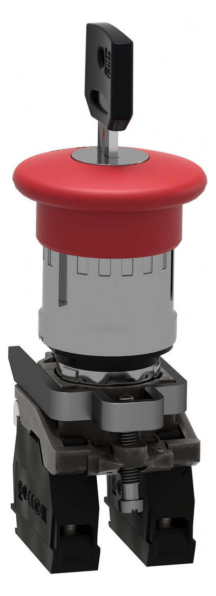 Not-Aus Taster EB IP66 Schlüssel 1S 1Ö Ø22,5mm Einb Schraub