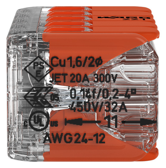 Steckklemme 10f 450V 32A 0,2-4qmm or m.BetätiHebel f.Massivleiter 0,14-4qmm