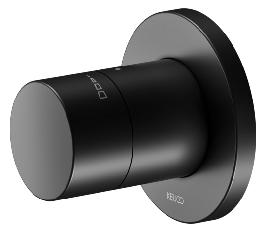 KEUCO Fertigmontageset IXMO Pure schwarz matt, UP-Absperrventil, rund, für 1 Verbraucher