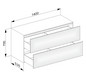 KEUCO Sideboard Edition 11 Planning 140x70x53,5cm, 2 Frontauszüge, Innenbeleuchtung, Lack Seidenmatt, Glas Schwarz