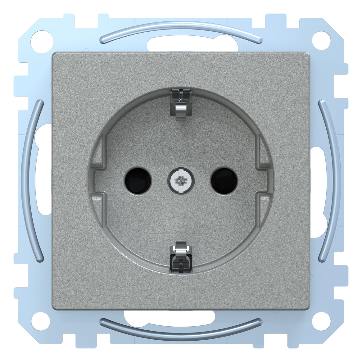 Steckdose 1f alu mt System M UP m.BS EDV Mit erhöhtem Berührungsschutz IP20